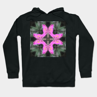 Zinnia Flower Butterfly Kaleidoscope Pattern (Seamless) 7 Hoodie